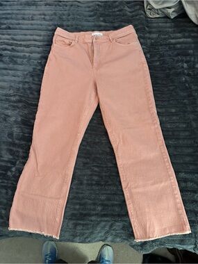 LOFT Dusty Pink Straight-Leg High Waist Jeans
